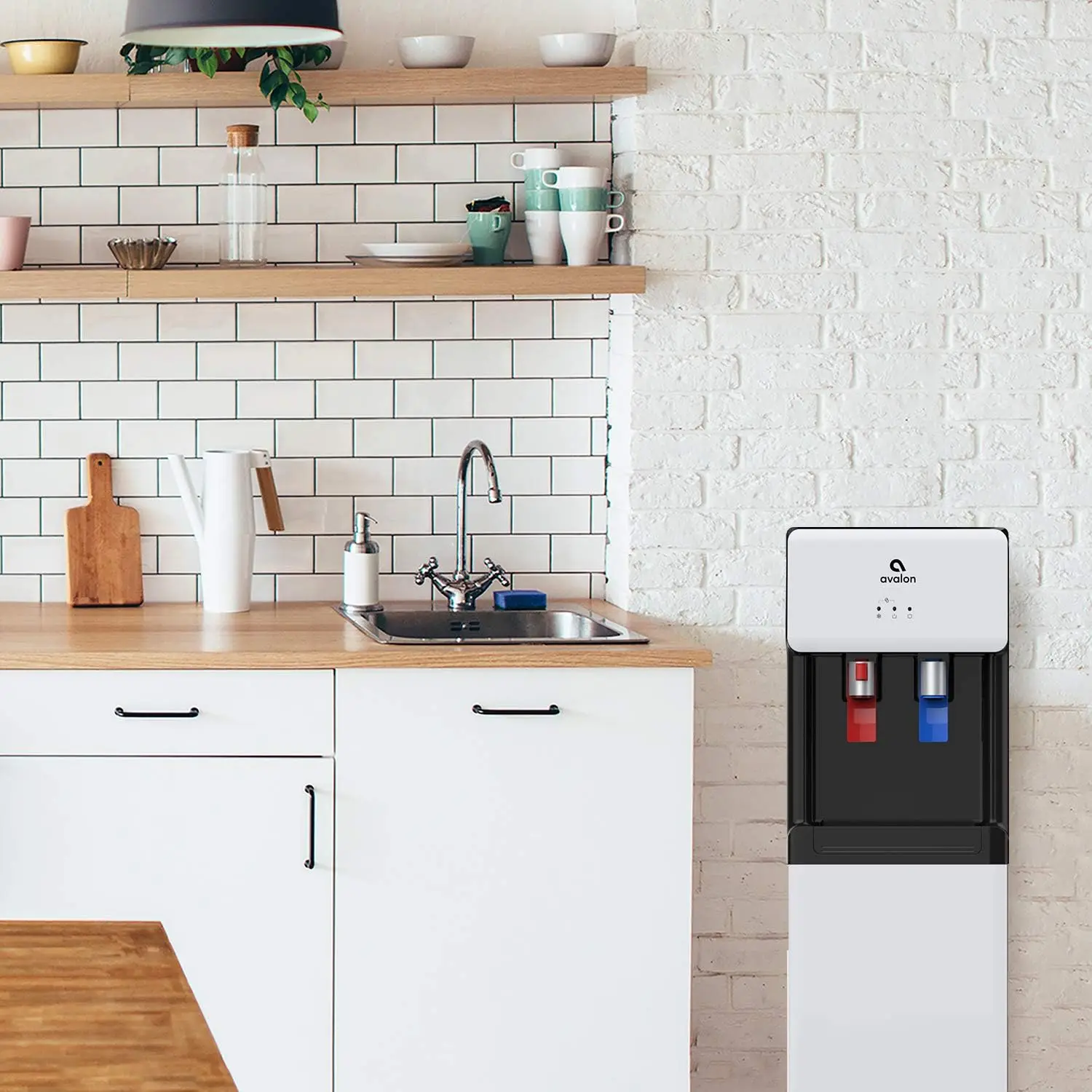 Bottom Loading Water Cooler Dispenser - Hot & Cold Water, Child Safety Lock, Innovative Slim Design, Holds 3 or 5 Gallon 5