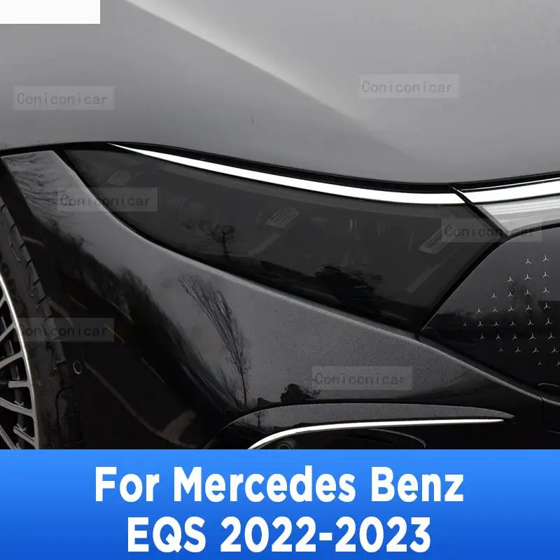 

For Mercedes Benz EQS 2022-2023 Car Exterior Headlight Anti-scratch Front Lamp Tint TPU Protective Film Cover Repair Accessories