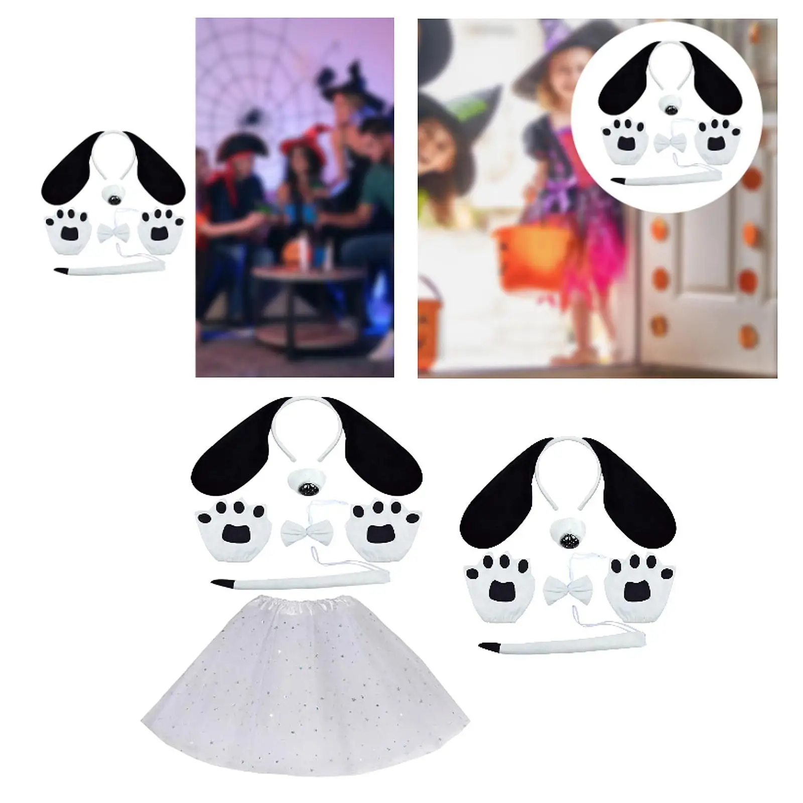 Puppy Dog Ears and Tail Set Dress up Gifts Hair Accessories Dog Headband
