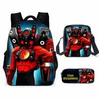 Skibidi Toilet Titan Speakerman children's backpack boy School Bag For Teenage kids Backpack Anime Travel Backpack Pencil bag 1