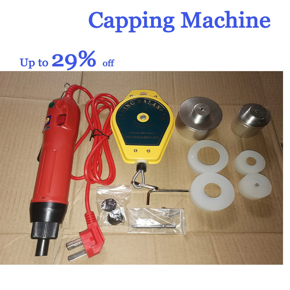 Manual Screw Plastic Water Bottle Capping Sealing Machine Handheld Cap Screwing Machine (10-50MM) weiqijie 6pcs titanium bolts m5x8 10 12 15 18 20 25 30mm water bottle cage bottle holder bolt screw for bike