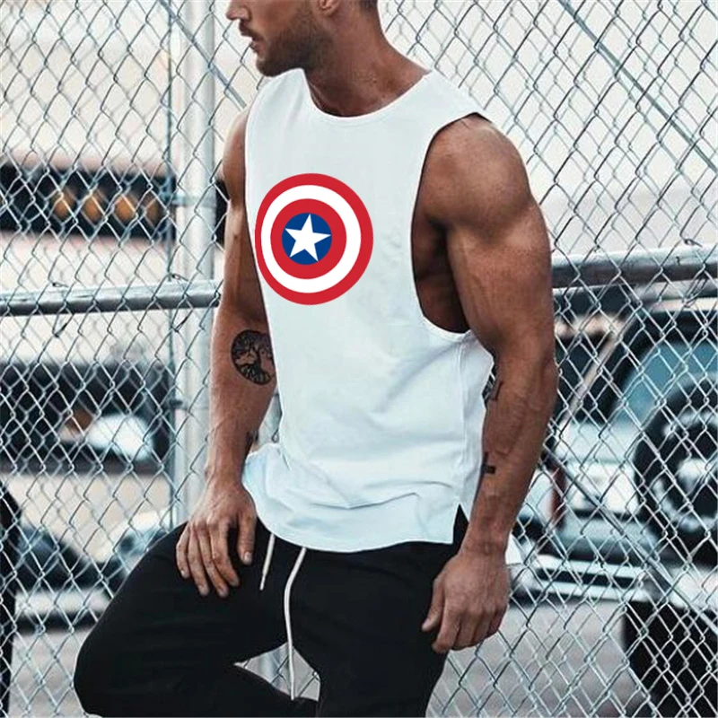 

Mens Gym Brand Muscle Sporting Casual Tank Top Fashion Sports Bodybuilding Fitness Singlets Running Sleeveless Cotton Vest