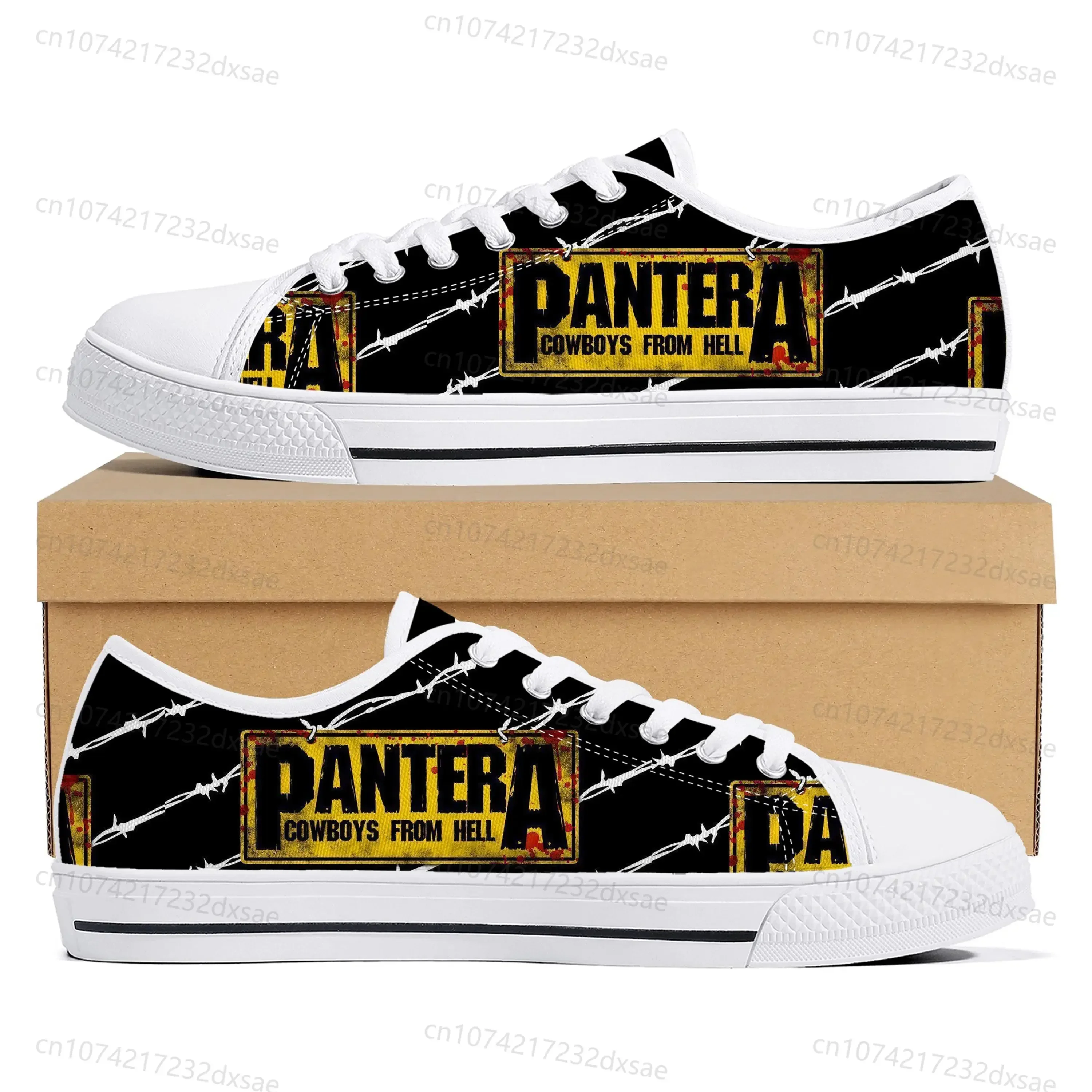 Pantera Metal Band Pop Low Top High Quality Sneakers Mens Women Teenager Canvas Sneaker Casual Couple Shoes Custom Shoes