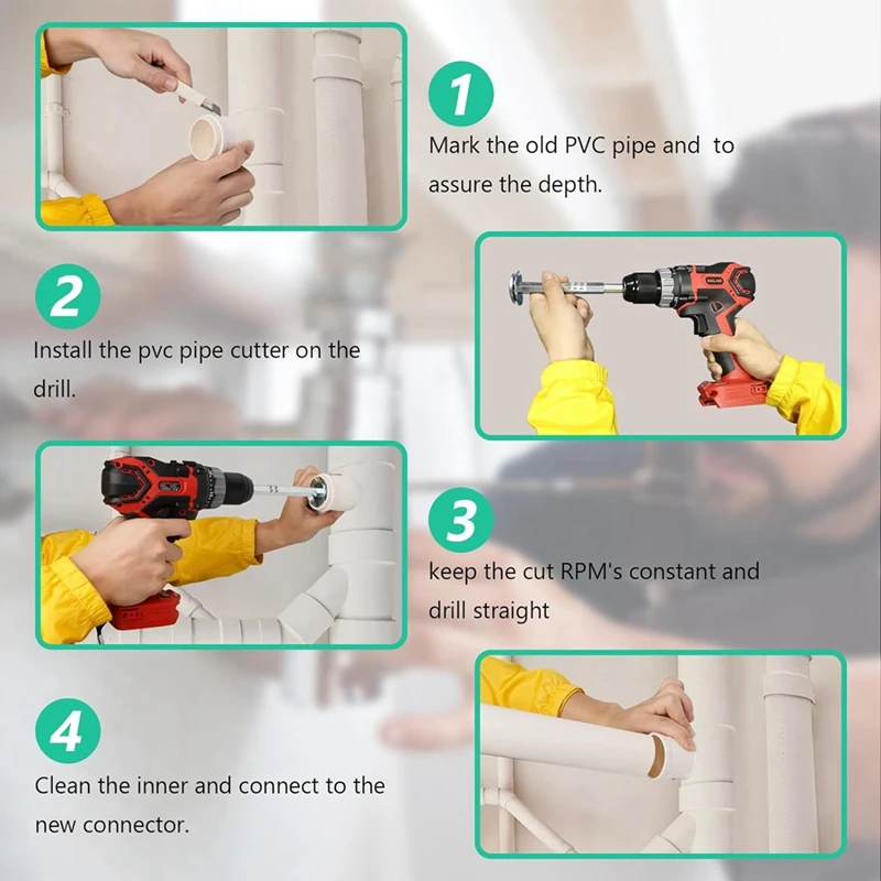 PVC 피팅 보호기 실버 금속, 허브로부터 SCH 40,1-1, 2In, 3In, 4in 헤드 제거용, 4 피스