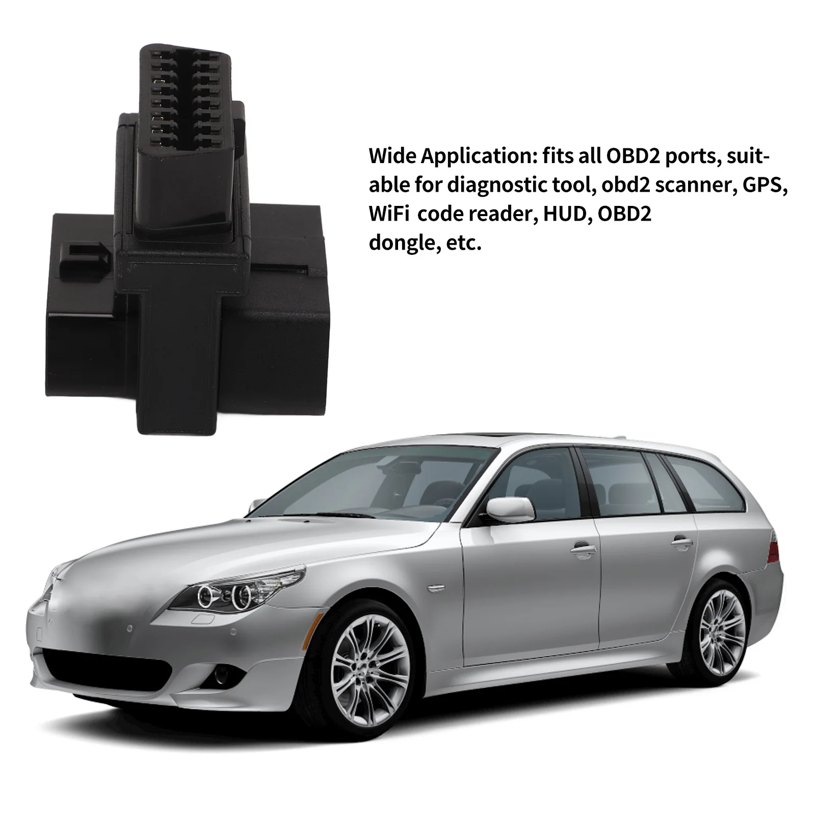 OBD-Splitter-Adapter, 16-poliger OBD2-Adapter, ABS, 1 bis 2 Stecker auf Buchse, OBDII-Kabelkonverter, OBD-Kabelsplitter für Diagnosetool – Detail 5