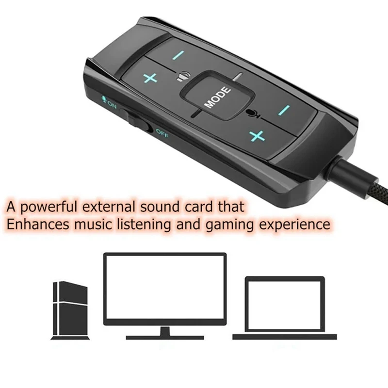 External Sound Card 7.1 Channel 3D Audio Adapter 3.5Mm Gaming Headsets Earphones Accessories For PS5 Desktop Notebook