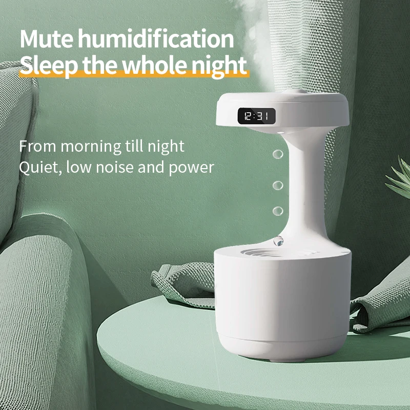 

Abs Water Drop Humidifier Intelligent Anti-shutdown Household Accessories Ultrasonic Air Purifier 800ml Silica Gel Air Purifiers