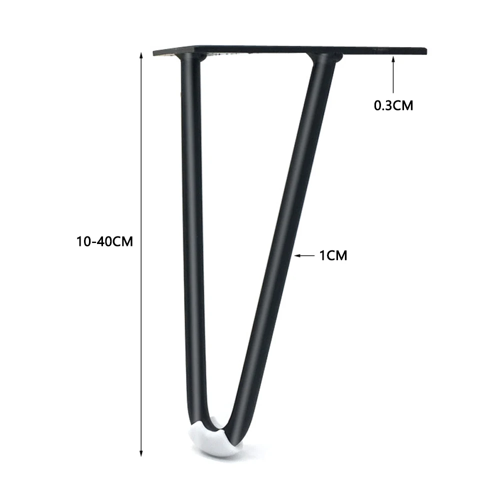 Description Picture 5 of item4pcs Furniture Legs Metal Black Gold Replacement Sofa Foot TV Chair Bathroom Cabinet Leg Iron Hairpin Coffee Table Feet Hardware