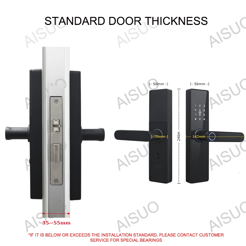 Fingerprint Door Lock Smart Door Lock Electronic Lock Smart Lock Password Lock AISUO M4 TT LOCK Bluetooth Smart Door Lock with Fingerprint Password IC Card Key