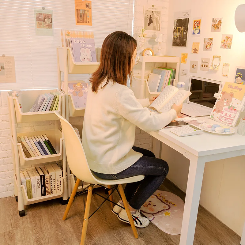 

360-Degree Movable Book Stand On The Side Of The Table, Floor-To-Ceiling Bookshelves, Student Desks, Desks, Book Storage Boxes,