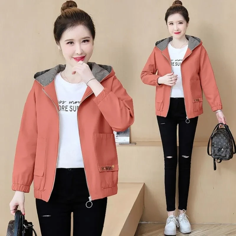 Mother's Windbreaker Lining 2022 Autumn New Lady's Trench Coat Fashion  Middle-Aged And Elderly Women's Spring Jacket Hooded Top