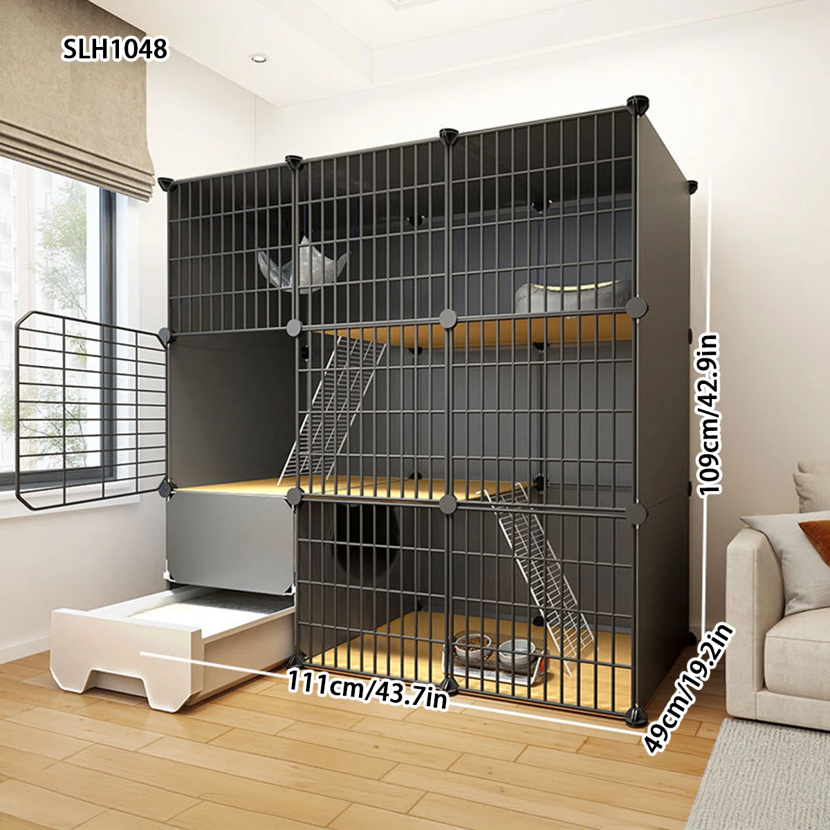 Cage with Integrated Litter Box for Small Pets 6