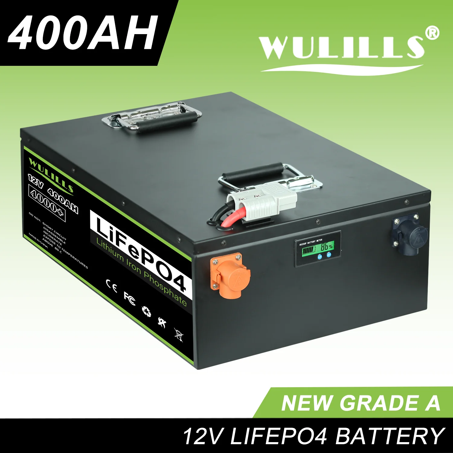 Batería de litio LiFePO4 de 12 V 200 Ah, más de 4000 ciclos profundos, BMS  de 100 A integrado, soporte en serie/paralelo, perfecta para reemplazar la