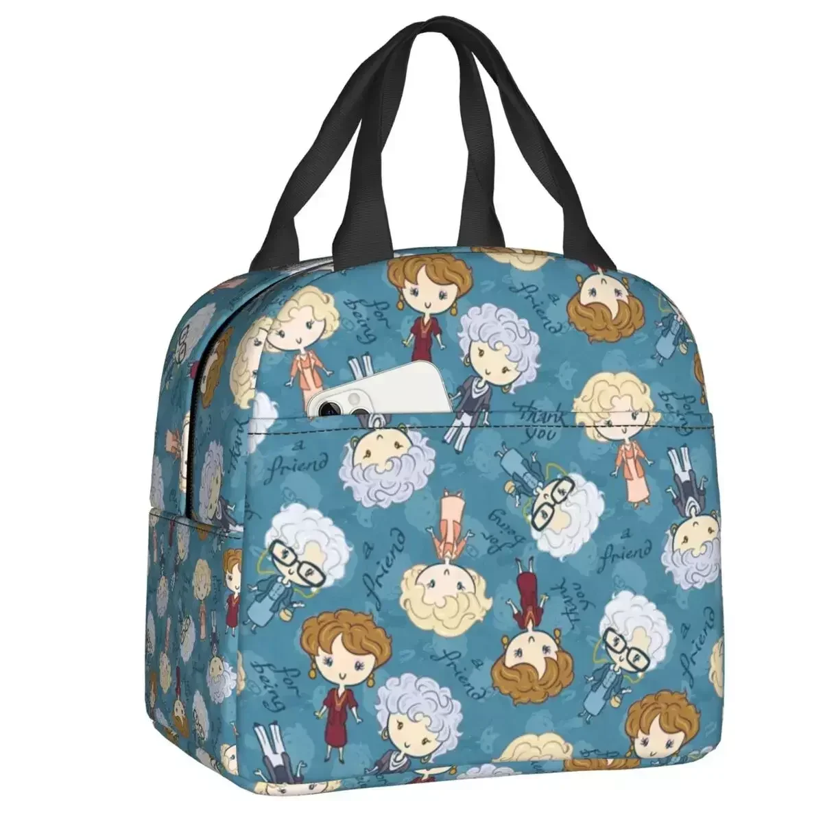 

2024 New Golden Girls Insulated Lunch Bag Resuable Thank You For Being A Friend Cooler Thermal Bento Box Beach Camping Travel