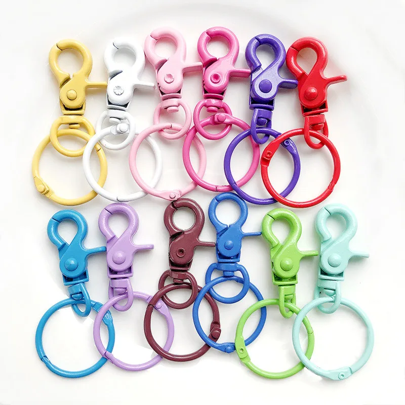 

10 шт., разноцветные застежки-карабины для ключей