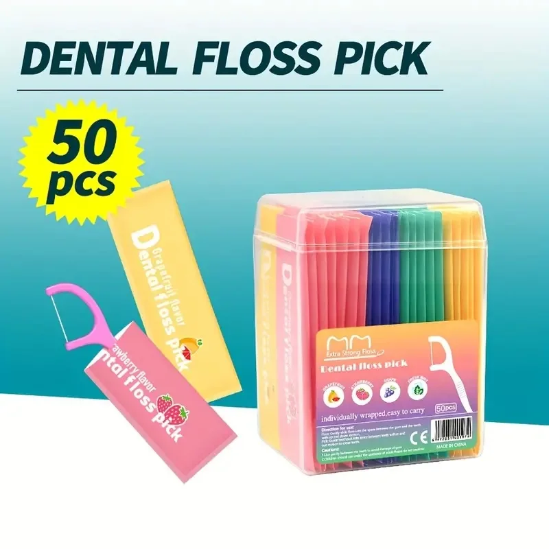 Fruit-Flavored Dental Flosser Picks Portable Disposable and Hygienic for Deep Cleaning and Proper Oral Care Travel M 50pcs dental floss stick dental floss sticks dental cleaning tools