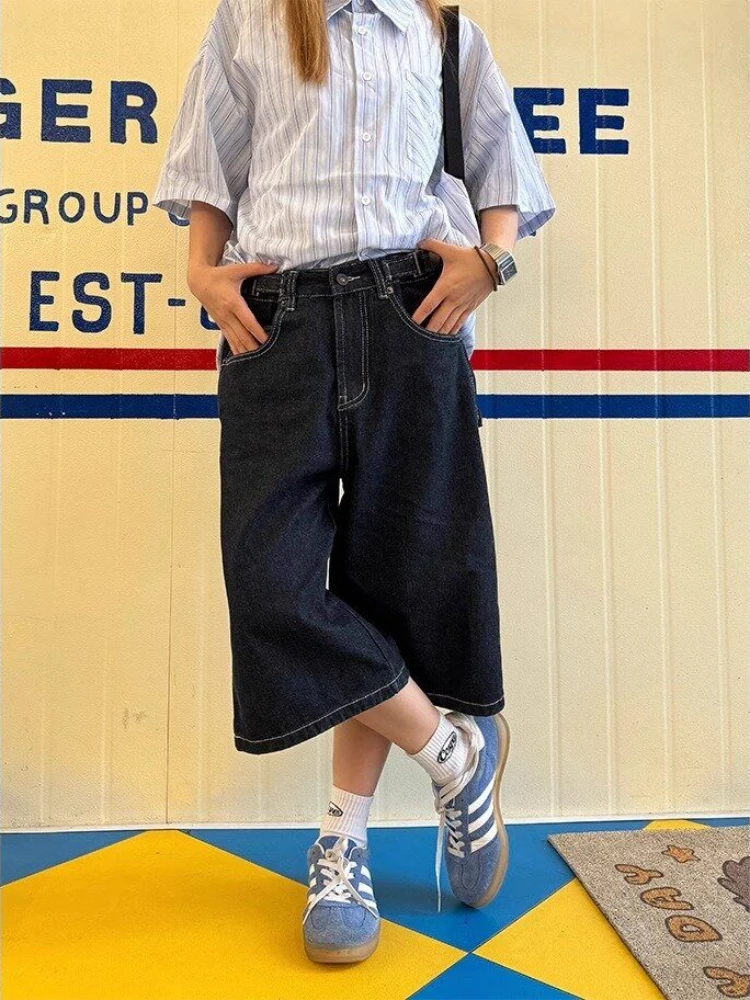 ショートパンツ ASCLO Belt & Key Ring Denim Half Pants (2color) ショートパンツ ASCLO Belt & Key Ring Denim Half Pants