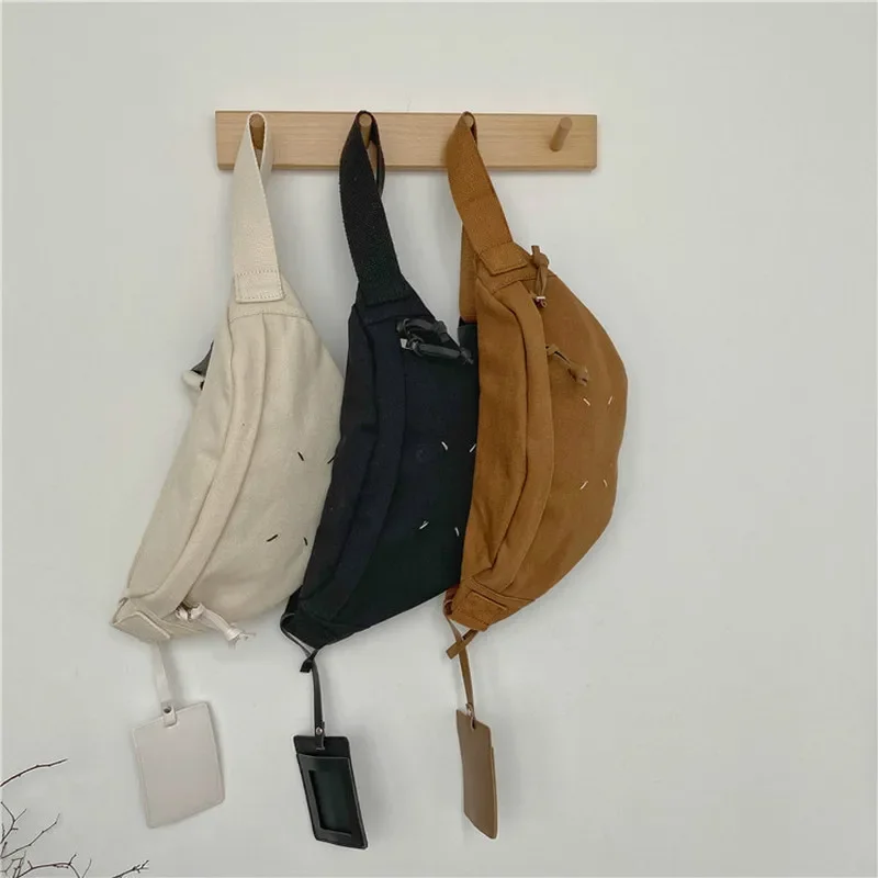 

Single Shoulder Diagonal Bag Crossbody BagFashion Casual Canvas Mobile Phone Chest Bag Waist Bag with Four Point Stitching