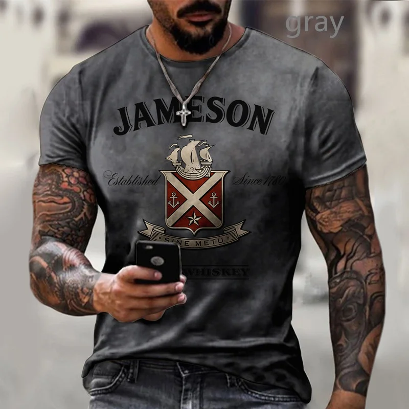 

Summer New Men's T-Shirt Short Sleeve Loose Top Retro Fashion Casual Breathable 3D Printing O Neck Hip Hop Trend