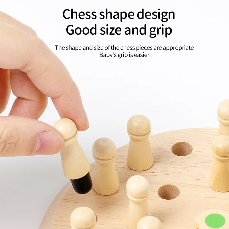 Montessori Scacchi In Legno A Forma Di Carote – Gioco Educativo Per Bambini 4+ Anni, Tavola Rotonda 19 Cm, 24 Bastoncini Colorati