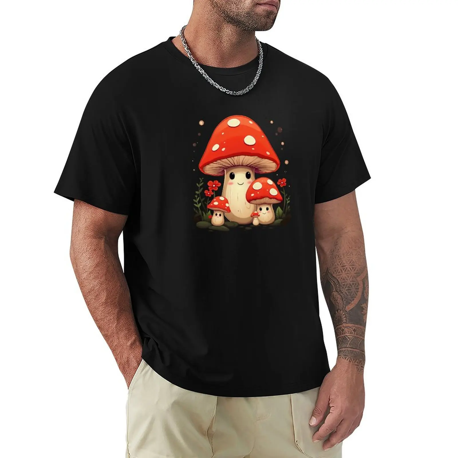 

Fly agaric family T-Shirt tees Aesthetic clothing anime t shirt men