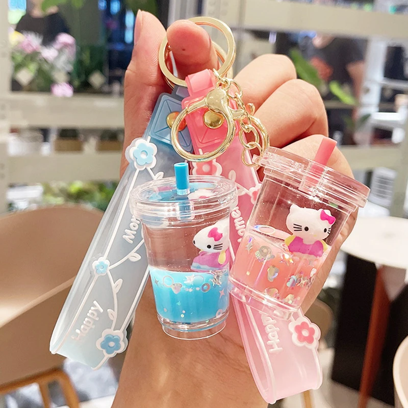 

Kawaii Sanrio аниме My Melody Kuromi жидкий зыбучий песок брелок очаровательный мультяшный Hello Kitty рюкзак аксессуары Подарки