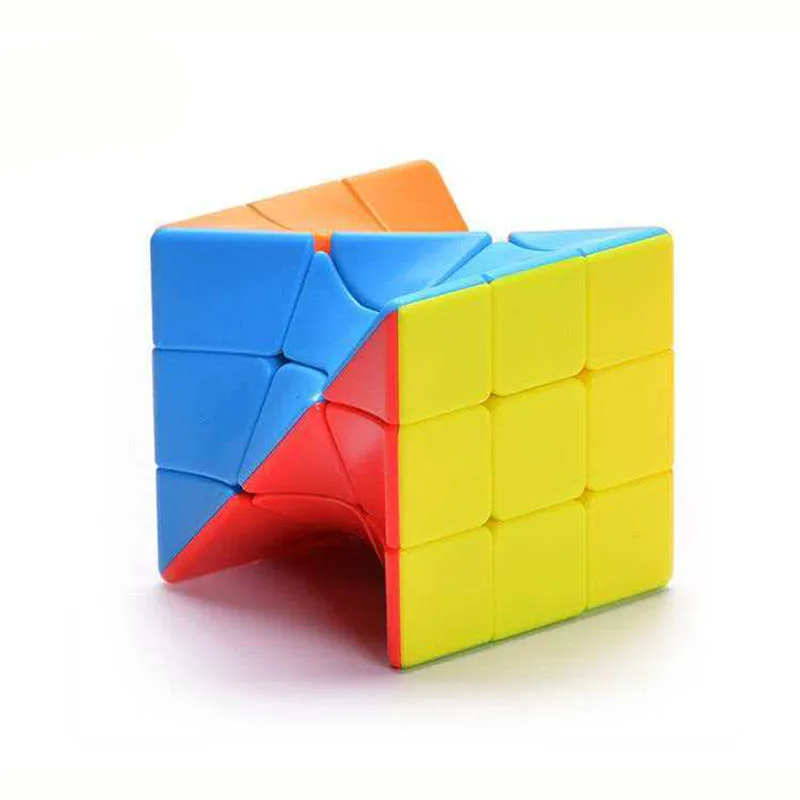 컬러풀 트위스트 큐브 3x3x3 부드러운 회전 두뇌 훈련 게임 어린이 성인 IQ 논리 퍼즐 교육용 장난감 생일 선물