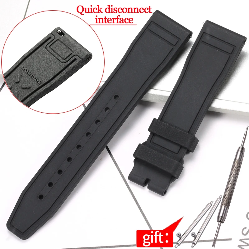 thumbnail image 1 of Correa de caucho fluorado de 20, 21 y 22 mm adecuada para el reloj de repuesto IWC Big Pilot, pulsera deportiva impermeable con hebilla plegable para hombre, 1 of 5