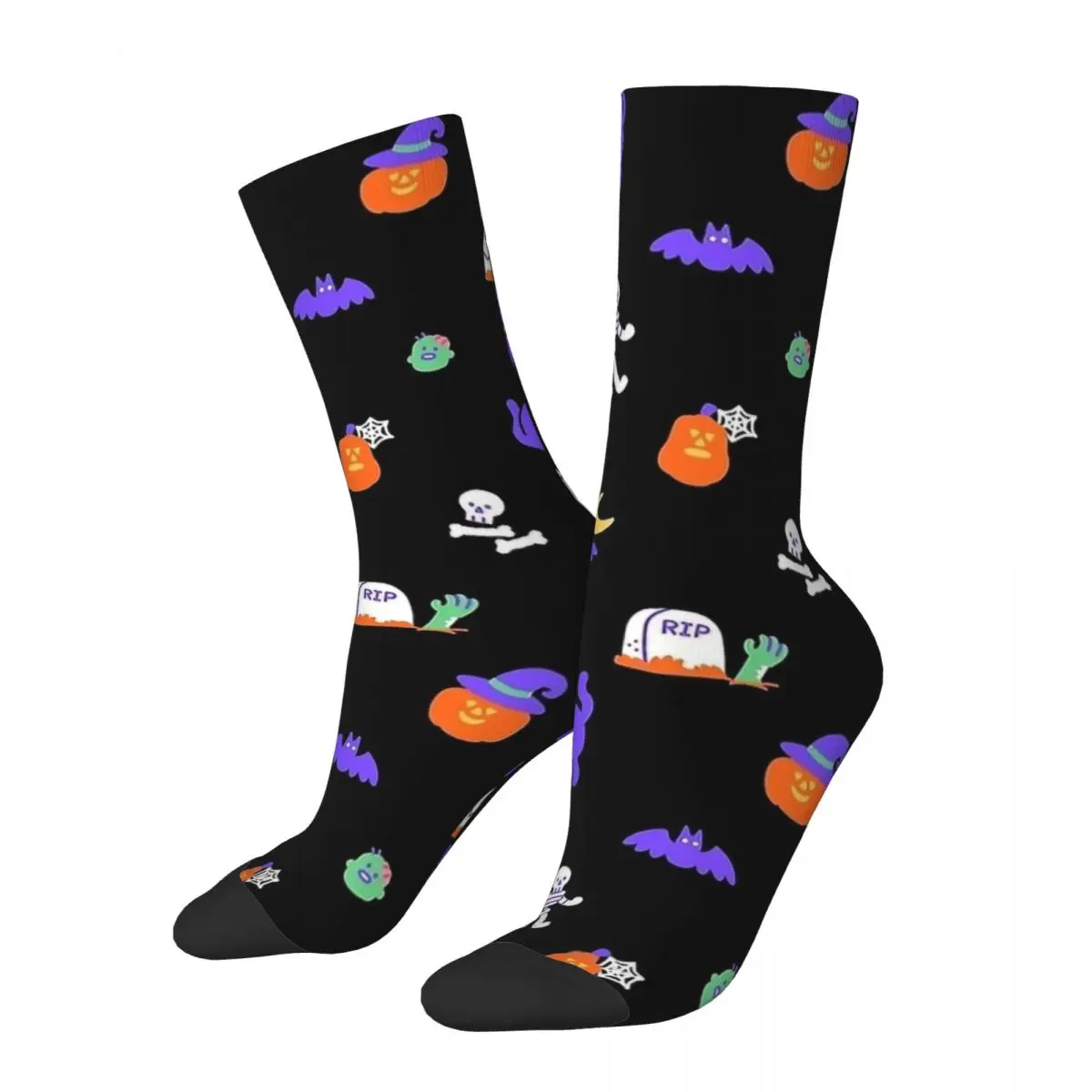 

New Men's Socks Novelty Haunted Halloween Friends Sock Spooky Skull Cat Sport Women's Sock Spring Summer Autumn Winter