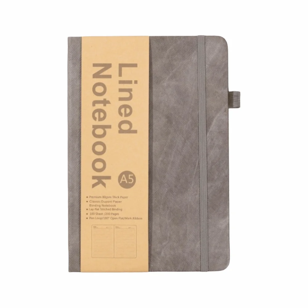 Eco-friendly Waterproof Dupont Paper Hardcover Notebook - Elegant Lined Diary Planner