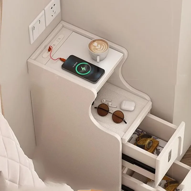 Storage Kids Nightstand Table Minimal Item Modern Drawers Bedsides Table Narrow Space Mesa De Cabeceira Bedrooms Furniture