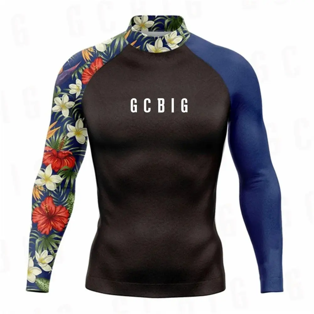 Unisex Surf Wear Men Surf T-Shirt Gym Clothes Swimwear Long Sleeve Swim Floatsuit Tops Uv Swimming Tight Rash Guard Surfing 4