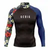 Unisex Surf Wear Men Surf T-Shirt Gym Clothes Swimwear Long Sleeve Swim Floatsuit Tops Uv Swimming Tight Rash Guard Surfing 4