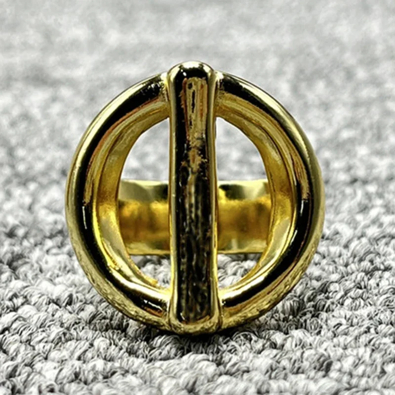 Best Sellers2022 New Edition Trendy Silver Plated 14K Yellow Gold Charm Ring Niche Jewelry Gift