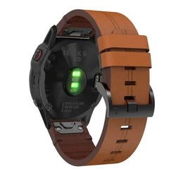 Premium Leather Watchband with 26mm QuickFit Strap - Elegant and Durable Design - QuickFit 22mm (Brown)