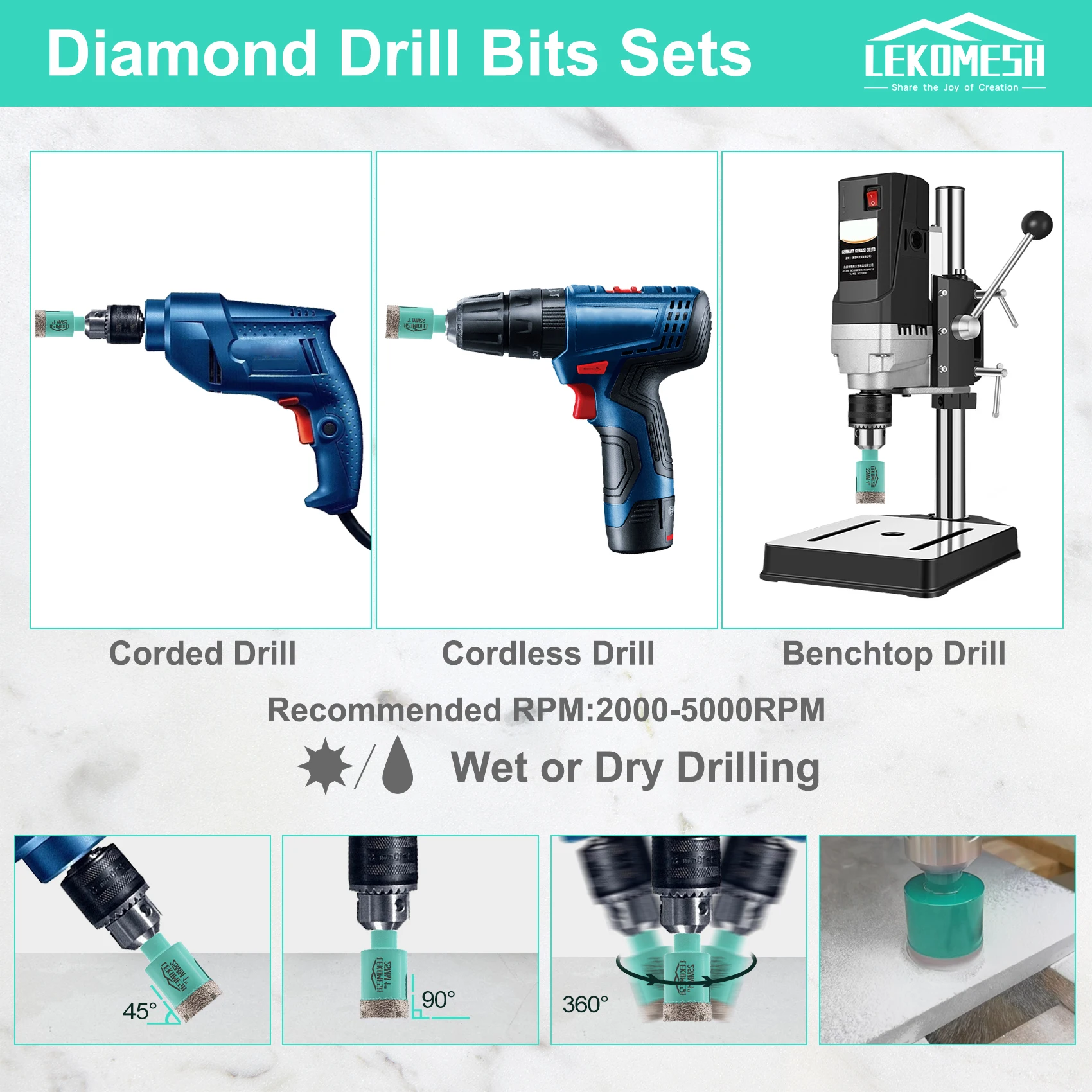 SHDIATOOL Lame Seghetto Alternativo Diamantato 5 Pezzi 100mm Per - Foto 7