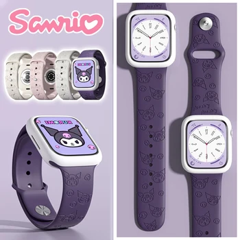 Sanrio Kuromi-애플 시계 밴드용 애니메이션 스트랩, 38mm/40mm/42mm/44mm, 42mm/44mm, 44mm, 아이 워치 7, se, 3, 4, 5, 6, 8, 울트라