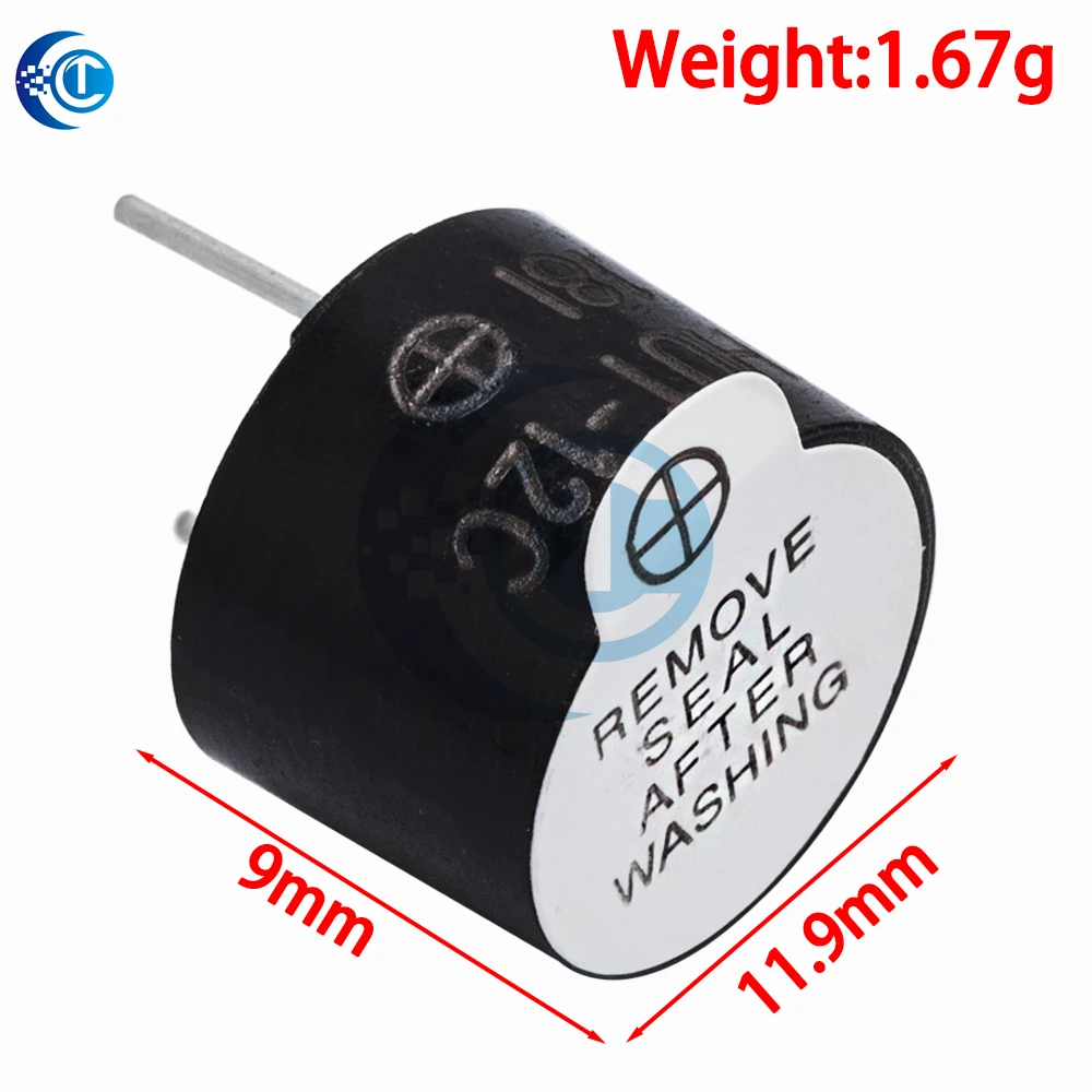 BS 12mm 미니 액티브 피에조 버저: 3V/5V/12V/24V 자기 연속 경고음 ? 아두이노 DIY 키트용