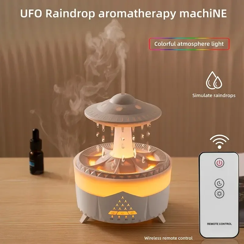 Rain Cloud Night Light humidifier with raining water drop sound and 7 color led light essential oil diffuser aromatherapy 6