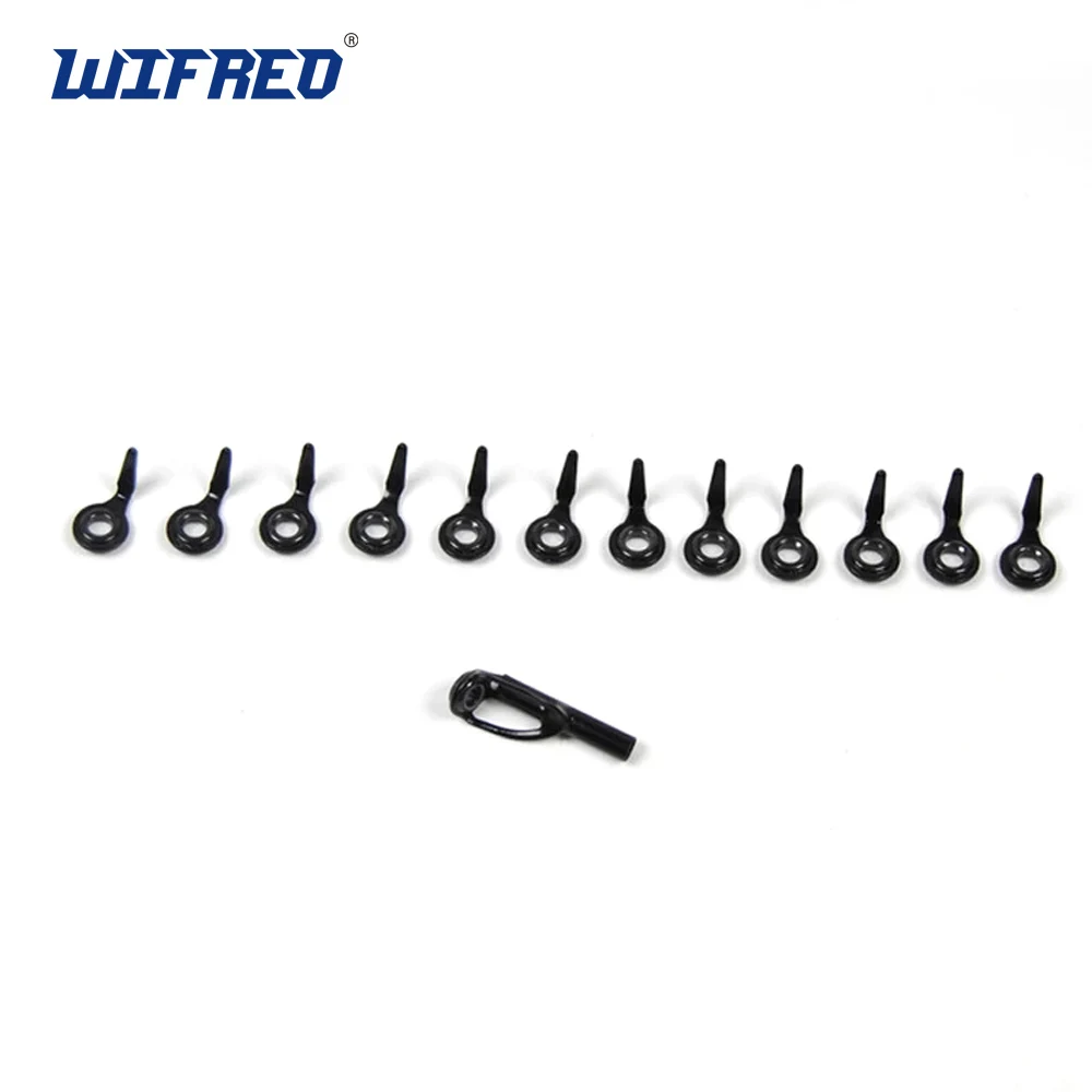 

Wifreo 1 Set 12pcs Micro Baitcast Rod Guide Rings Set with Top guide eyelet for Rod Reparing DIY Lure Casting Rods Making