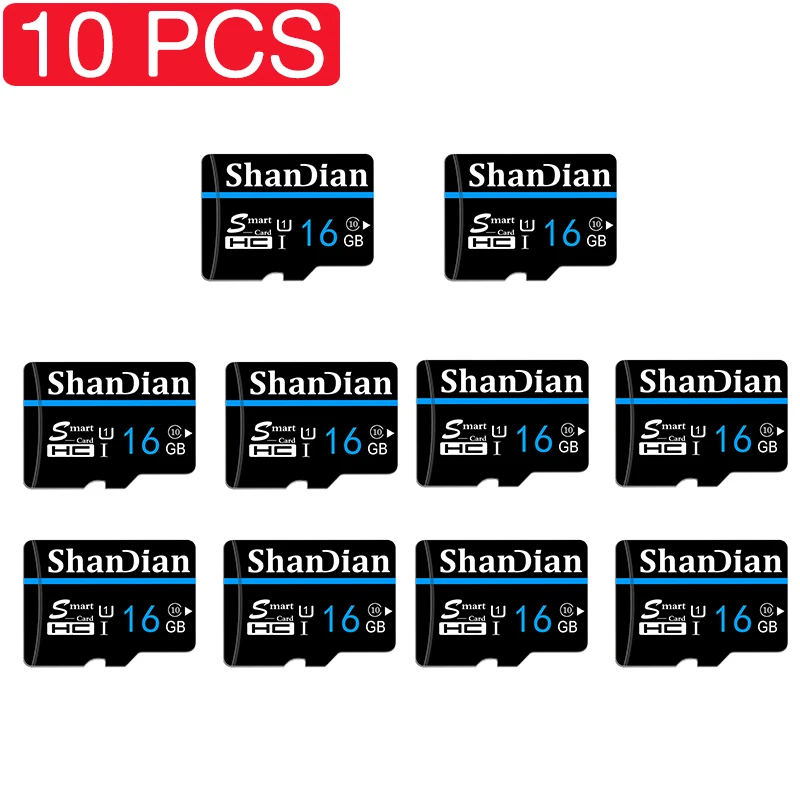 

SHANDIAN 10/шт. Карта памяти 32 гб 64 гб 128 гб мини Sd карта класс 10 TF флэш 16 гб мини Sd карта для смартфона/камеры бесплатный адаптер