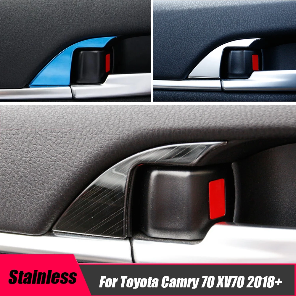 

Аксессуары для Toyota Camry 70 XV70 2018 2019 2020 2021 2022, нержавеющая сталь, внутренняя дверь автомобиля, патч, ручка, украшение