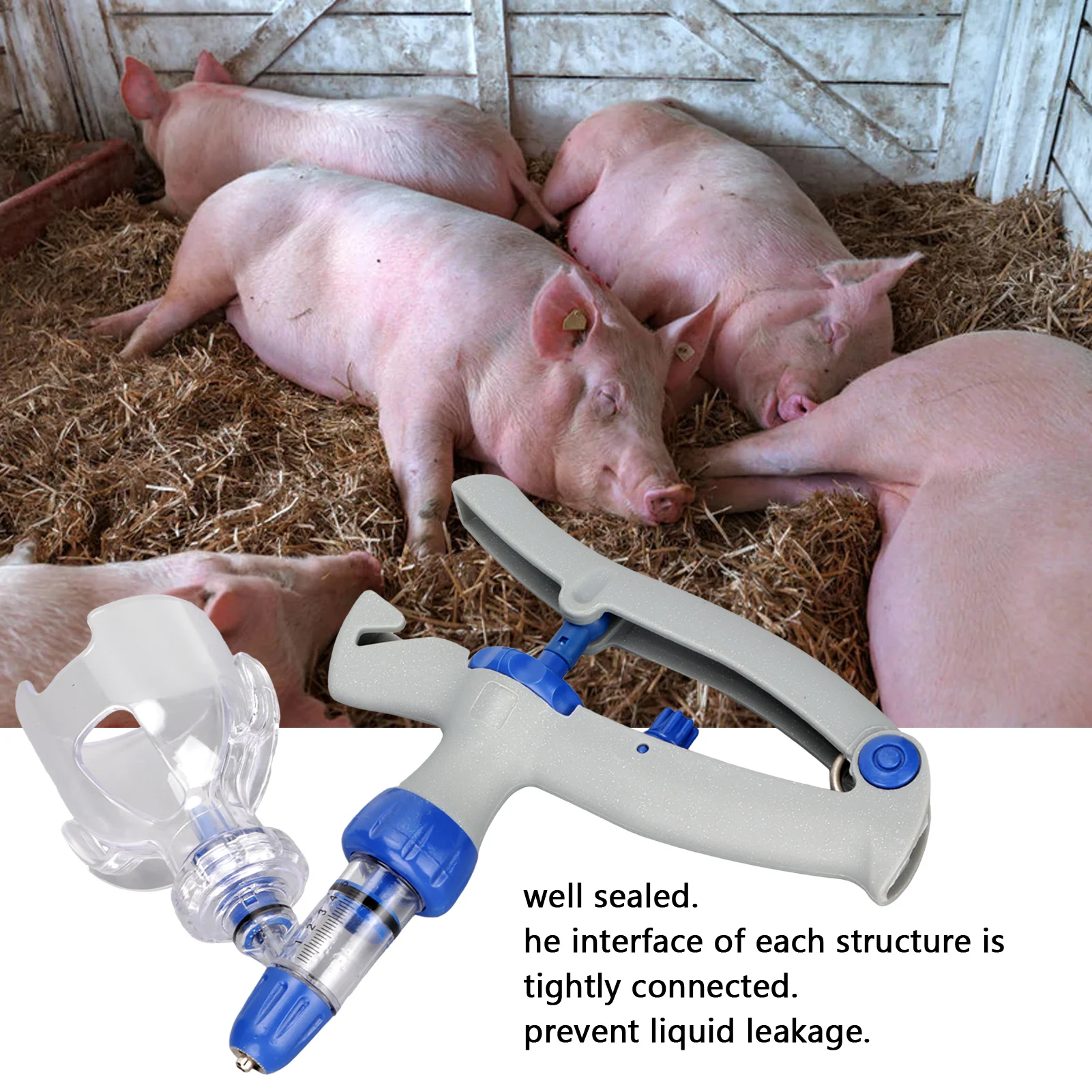 5ml Vterinary Syringe Adjustable Continuous Livestock Injector For Animal Disposable Plastic Needle