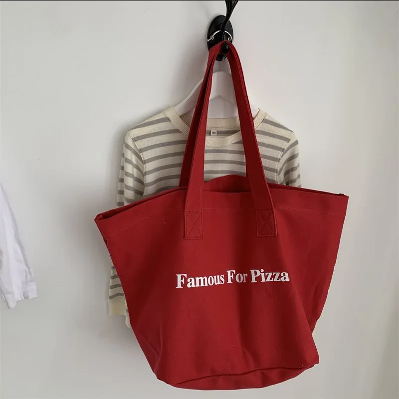 Women Extra Large Canvas Shopping Bag Ladies Special Designer Letters Print Handbags Girl's EcoTotes Students Book Shoulder Bag