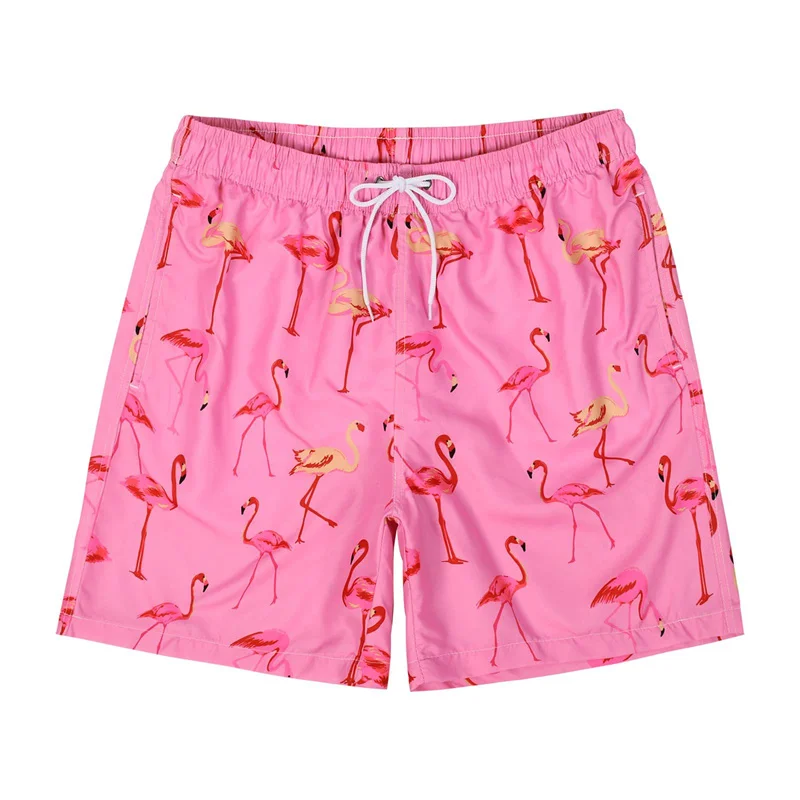 Hawaiian 3d Print Plants Flamingo Beach Shorts Men Summer Short Pants Outdoor Sports Surf Board Shorts Quick Dry Swim Trunks 5