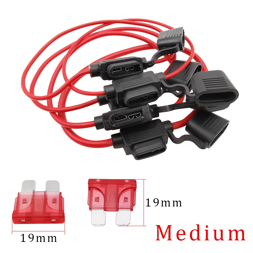 5-Delige In-Line Zekeringhouder - Standaard Mini Blade Waterproof Automotive Voor Auto en Vrachtwagen - 12V 30A Spatwaterdicht