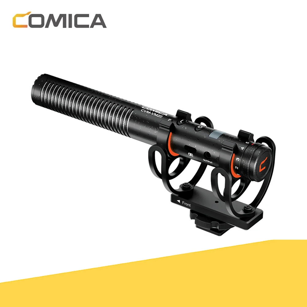 Профессиональный суперкардиоидный конденсаторный микрофон Comica CVM-VM20, многофункциональный микрофон для камеры, видеозаписи интервью