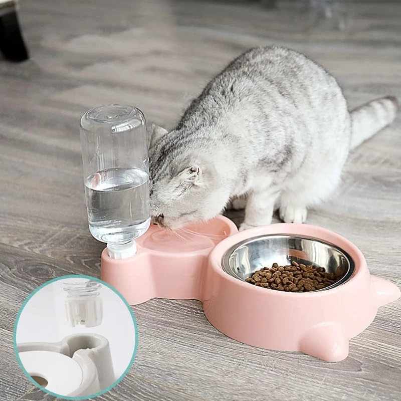 Pet Water Dispenser for Cats and Dogs  Automatic Water Storage Pet Food Bowl Food Container with Waterer Pet Supplies - 2