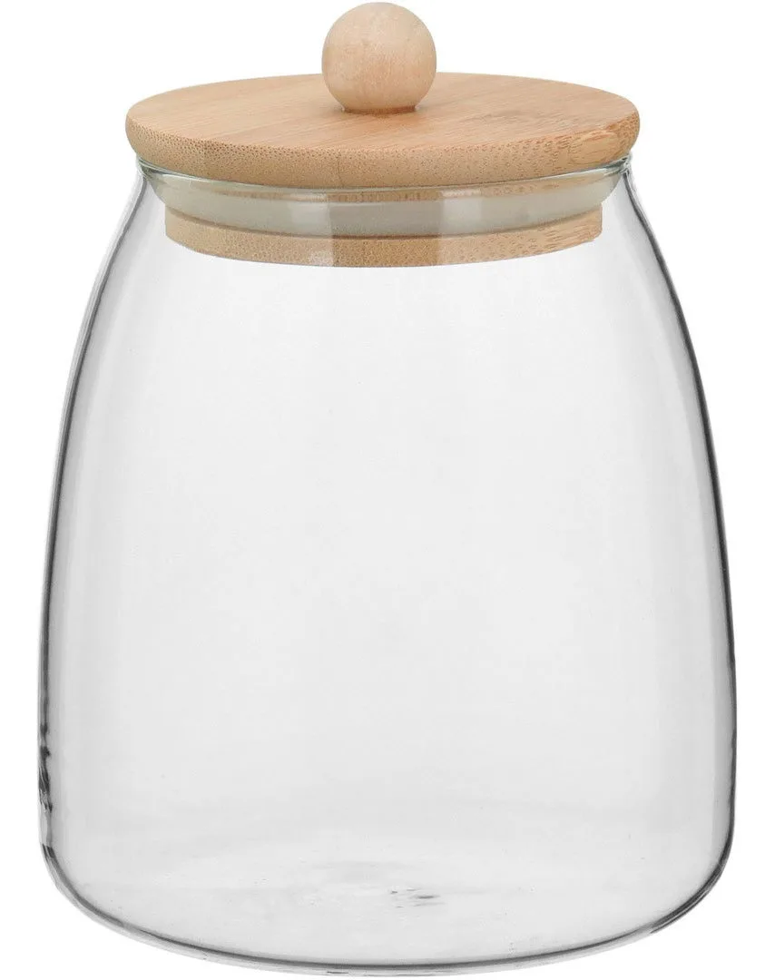 TABLE POTE DE MANTIMENTOS PARA COZINHA ORGANIZADORES 15x11x11 900ml BOROSILICATO TAMPA BAMBU