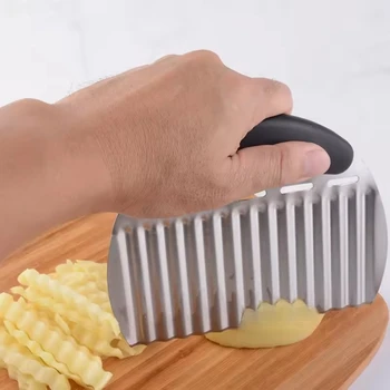 1 pezzo Migliora la tua cucina con un taglierino increspato - Coltello tritatutto ondulato per frutta, verdura, insalata, carote, patate e patatine fritte